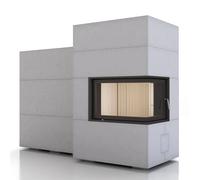 Foyer modulaire Brunner BSG 02 bas droite avec set MSS adjacent, porte pivotante 3 kW sans EAS intégré