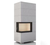 Foyer modulaire Brunner BSK 12, cheminée d'angle 8 kW porte pivotante, hydro Volet d'angle gauche