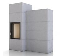 Foyer modulaire Brunner BSO 03 | 9 kW porte pivotante Cadre de fixation noir, sans EAS intégré