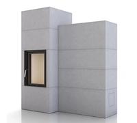 Foyer modulaire Brunner BSO 03 Tunnel 9 kW porte pivotante/pivotante Cadre de fixation en acier inoxydable, avec EAS intégré