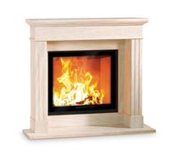 Foyer modulaire Camina N12 | 9 kW Plante en pierre naturelle Lina 7367 h, Cristal, avec cadre, chamotte anthracite, Pierre naturelle Marbre Marron Emperador