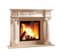 Foyer modulaire Camina N2 | 9 kW Plante en pierre naturelle Pierre naturelle Marbre Negro Abanilla, Lina 7367 h, Cristal, avec cadre, chamotte blanche