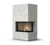 Foyer modulaire Camina S10 9 kW du côté droit, accumulateur de chaleur Standard, Speicherbeton, Ekko W R 67(45)51 h, cristal, 14,9, Hydro, chamotte blanche