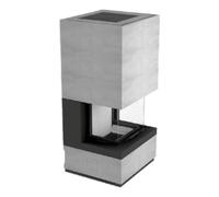 Foyer modulaire Camina S13 | 9 kW accumulateur de chaleur Designbeton, Ekko U 67(45)51 s, cristal, chamotte blanche