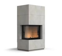 Foyer modulaire Camina S17 | 5 kW accumulateur de chaleur Designbeton, Ekko L 55(34)51 h, cristal, chamotte blanche