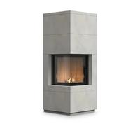 Foyer modulaire Camina S9 Kurz 7 kW accumulateur de chaleur Ekko 45(45)57 s, Kristal, charnières à droite, chamotte blanche, Standard, Speicherbeton