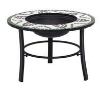 Foyer Mosaïque Noir et Blanc 68 cm Céramique Braséro Jardin Terrasse vidaXL