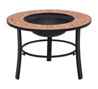 Foyer Mosaïque Noir et Blanc 68 cm Céramique Braséro Jardin Terrasse vidaXL