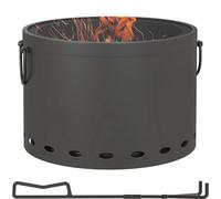 Foyer Outsunny Ø38cm sans fumée Coupe à feu en bois avec tisonnier pare-étincelles