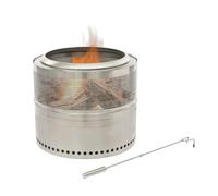 Foyer portable en acier inoxydable avec bac récupérateur de cendres amovible, brasero pliable multifonction avec crochet à feu, brasero de camping, pour terrasse, extérieur, jardin