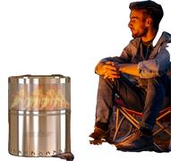 Foyer, portable, feu de bois, style moderne, argenté