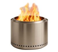 Foyer Portatif for Camping avec Cendres Amovibles, Foyer D'extérieur sans Fumée en Acier Inoxydable, Conception Creuse À Double Couche, Ventilation À 360 Degrés, Foyer Chauffage Terrasse for Jardin