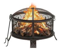 Foyer Rustique avec Tisonnier 67,5 cm XXL Acier Jardin Patio Extérieur vidaXL