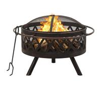 vidaXL Foyer rustique avec tisonnier 76 cm XXL Acier