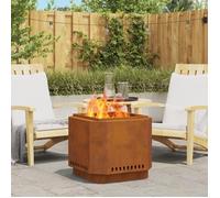 vidaXL Foyer sans fumée 58x58x51 cm en acier