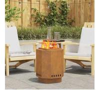 Foyer sans fumée - vidaXL - Marron - Acier - 38x38x51 cm - Design moderne