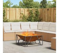 foyer vidaXL Carré 80x80x40 cm en acier résistant aux intempéries