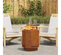 Foyer vidaXL SANS FUMÉE 38x38x51 cm en Acier Résistant aux Intempéries