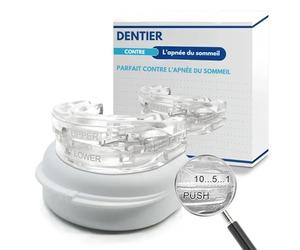 foyermalin Dentier anti apnée du sommeil - Opnea Orthese Anti-Ronflement Réglable et Réutilisable - Gouttière Confortable avec Boîte de Rangement