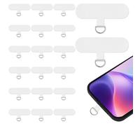 Foyods Lot de 20 patchs de sécurité universels pour téléphone portable avec anneau en métal - Pour sécuriser les téléphones portables - Pour toutes les coques standard - Blanc, 20er-Pack Handy-Laschen