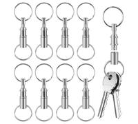 Foyods Lot de 8 porte-clés à fermeture rapide - En métal - Amovible - Porte-clés magnétique - Porte-clés avec double anneau - Pour clés, clés de voiture