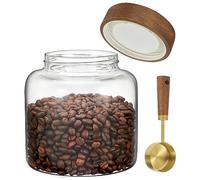 Foyofly Bocal à café en verre avec couvercle à vis - Bocal de conservation alimentaire hermétique en verre pour bonbons, épices, sucre, café, biscuits