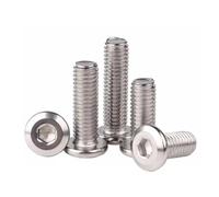 Foyoram Angefast Lot de 50 vis à tête plate M4 x 45 mm avec six pans creux, en acier inoxydable, avec six pans creux et grande tête, (M4 x 45 mm)