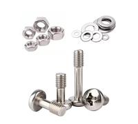 Foyoram Lot de 10 vis à tête bombée M4 x 16 mm, avec cruciforme et écrous, disque plat, vis imperdables de la plaque en acier inoxydable (M4 x 16 mm)