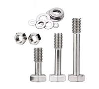 Foyoram Lot de 2 vis imperdables M5 x 35 mm à tête hexagonale et écrous imperdables Rondelle plate Vis imperdables de la plaque en acier inoxydable (M5 x 35 mm)