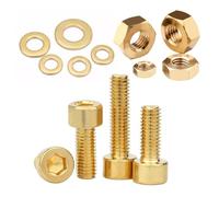 Foyoram Lot de 20 vis cylindriques M4 x 20 mm avec six pans creux et écrous, disque plat en laiton, M4 x 20 mm