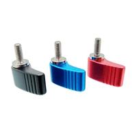 Foyoram Lot de 6 vis moletées M4 x 20 mm, rouges, avec poignées - Vis moletées à aile unique - Réglable (rouge, M4 x 20 mm)