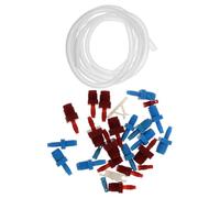 FOYTOKI 1 Ensemble Kit de Purgeur de Frein avec Pompe à Huile et Tuyau Blanc Complet pour Cylindre Principal Raccords Filetés et Clip Améliore Efficacité du Saignement pour Équipements
