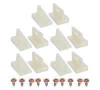 FOYTOKI 10 kits de guides de bas de porte en plastique - Guides de rechange pour portes coulissantes à galandage, butées fixes pour rails de placard, usage domestique, avec vis