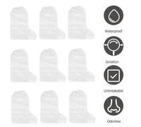 FOYTOKI 10 pièces Couvre-Chaussures Jetables Hautes Longues Imperméables et Épaisses avec Bande Élastique Protection Eau Boue et Saleté pour Extérieur et Intérieur Couleur Aléatoire