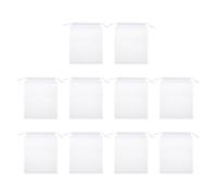 FOYTOKI 10pcs Fishing Cloth Bag Bait Container Draw String White Sack Non-Woven Fabric for Collecting Wonders Found
