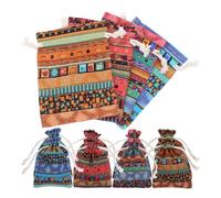 FOYTOKI 12 Paquet à Cordon en Coton Lin Ethnique 14x10cm pour Organiser Petits Objets, Solutions de Rangement Élégantes, pour Bijoux et Présents