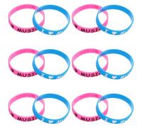 FOYTOKI 12 Pièces Bracelets de Concert en Silicone Colorés I Love Music pour Festivals et Concerts, Confortables et Extensibles, Style Hip Hop Unique et Accessoires de Fête