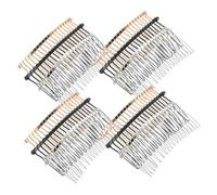FOYTOKI 12 pièces Set de Peignes à Cheveux avec Dents Accessoires Élégants et Mariées Or Blanc Noir