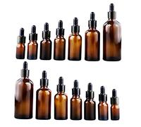 FOYTOKI 14pièces Flacons Verre Marron Vides Rechargeables Avec Compte-gouttes Pour Huiles Essentielles Et Diy