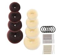 FOYTOKI 1ensemble Set De Outils De Chignon Donut Accessoires De Coiffure u Éponge Avec Donuts Épingles u Et Élastiques Pour Filles Et Femmes Création De Coiffures Élégantes Et