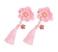 FOYTOKI 1paire Pinces à Cheveux Fille Avec Fleurs Et Pompons Accessoires De Coiffure Classiques Pour Barrette Et Pratique Pour Toutes Occasions