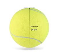 FOYTOKI 2 pièces Balle de Tennis Géante Gonflable Caoutchouc Souple pour Chien et Signature Surface Flanelle Confortable Lot Aiguille de Gonflage