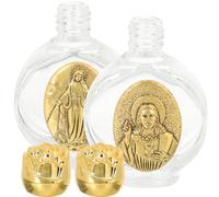FOYTOKI 2 Pièces Bouteille D’Eau Décorative Catholique 15ml en Verre Doré