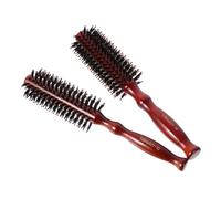 FOYTOKI 2 pièces Brosse Ronde Poils de Sanglier Naturels Manches Bois Ergonomiques S et Coiffage et Séchage pour Femmes Démêlage Doux Frisottis