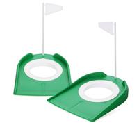 FOYTOKI 2 pièces Lot de Coupes de Putting Plastique Vert avec Drapeaux Portable Légères et Résistantes Entraînement Pratique pour Bureau Jardin et Parcours