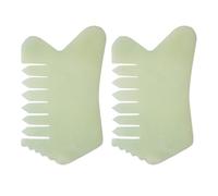 FOYTOKI 2 Pièces Peigne de Jade, Peigne de Massage à Gratter, Jade, Vert Clair, Portable, Antistatique, Stimule le Cuir Chevelu, pour Massage du Cuir Chevelu Visage
