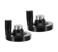 FOYTOKI 2 Pièces Poignée Rotative en Bakélite Noire pour Tour et Fraiseuse, Diamètre 2,5 Pouces, Axe 5/16, Poignée Ronde avec Vis de Serrage Arrière pour Réglages Manuels