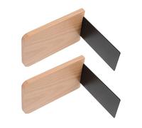 FOYTOKI 2 Pièces Serrage-Livres Verticaux en Bois de Hêtre, Robustes | Structure Modulaire à Compartiments, Finition Lisse Vernie, pour Dossiers et Journaux, Usage Bibliothèque