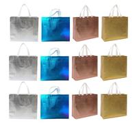 FOYTOKI 20 Paquet Présents en Film Aluminisé Robustes et Élégants, 20 Pièces, Pliables pour Courses et Petites Boutiques, Finition Soignée et Design Simple