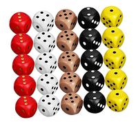 FOYTOKI 25 Dés Colorés en Bois Jeux de Fête Dés Amusants à 6 Faces pour Parties et Activités Familiales